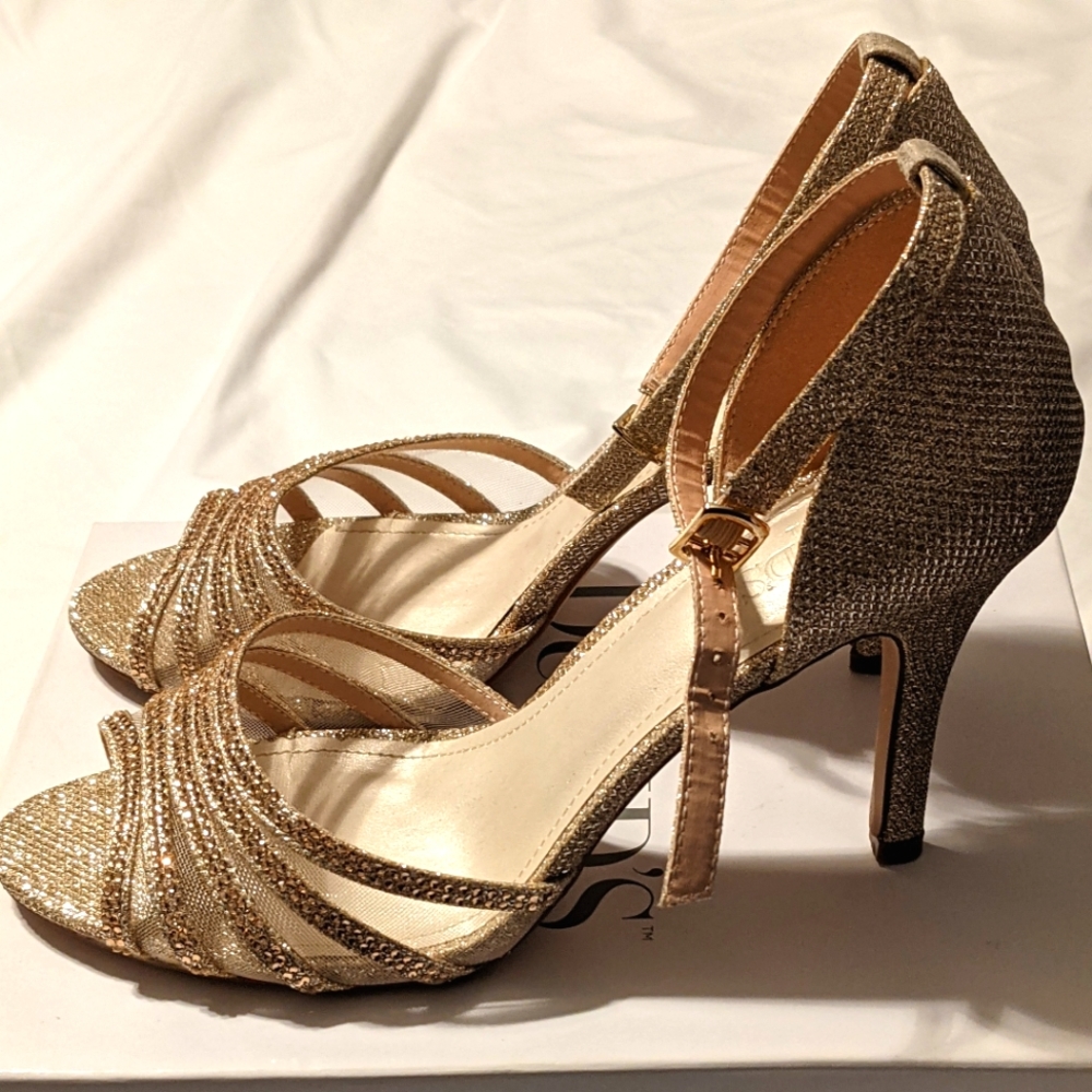 David's Bridal Glitter N Mesh Heel